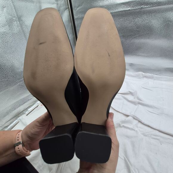 NEW Nordstrom Tyra tall knee-high boot black leather 3-inch block heel size 9.5M - Picture 4 of 5